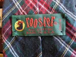 plaid rooster tie tag