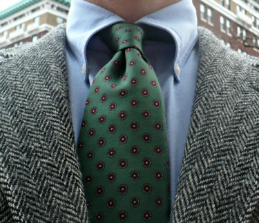 Green Tie & Grey Jacket