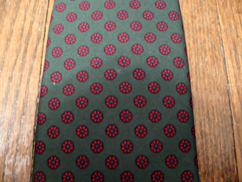 Green and Red Flower Neat Tie