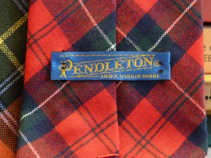 Pnedleton label on the back of tie
