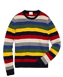 Lambswool Multistripe Crewneck Sweater