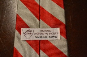 Harvard Cooperative Society Tie Label