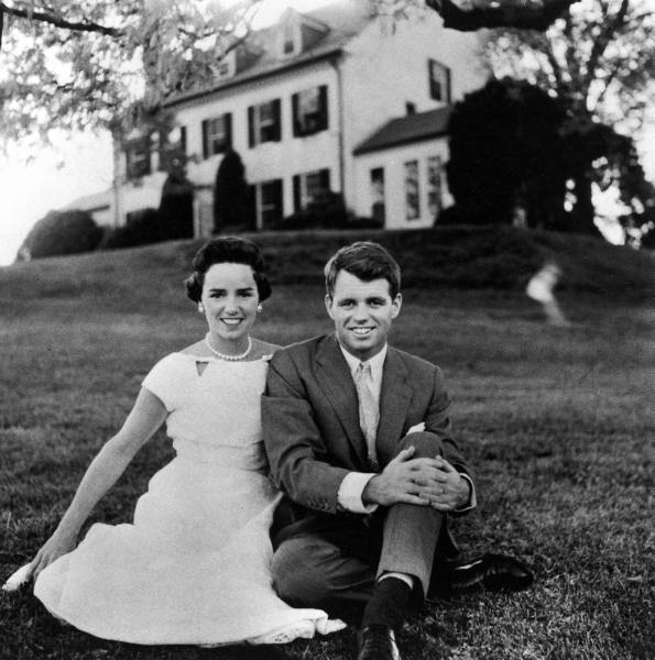Bobby Kennedy with wife 1957