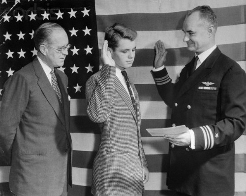 Robert F. Kennedy Being Sworn in to Naval Academy at 17 1943