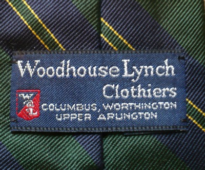 Woodhouse Lynch Clothiers Tie Lablel