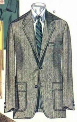 Grey Herringbone Sack Sport Jacket