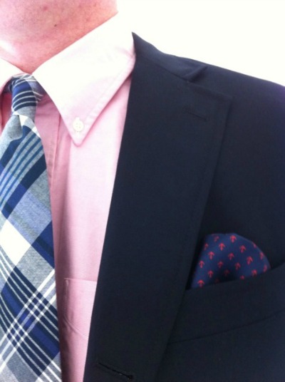 Pink OCBD with Blue Madras Tie