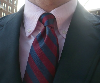 Pink OCBD with Red and Burgundy Tie