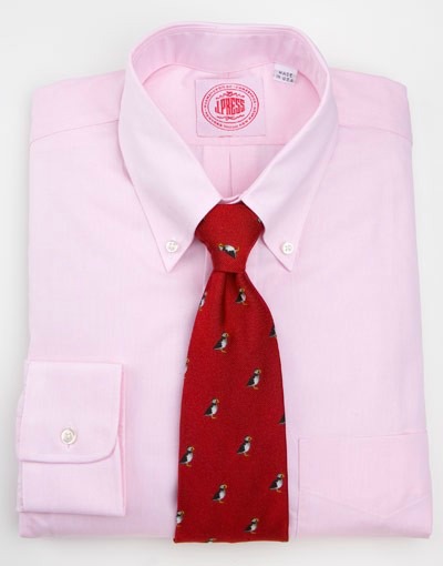 Pink OCBD with Red club tie