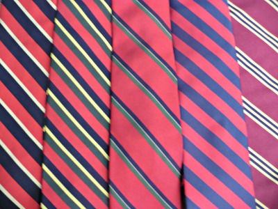 Tie Collection Red Stripes Close-up
