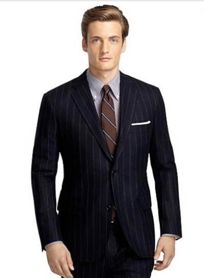 Own Make 101 Wide Chalk Stripe Flannel Suit